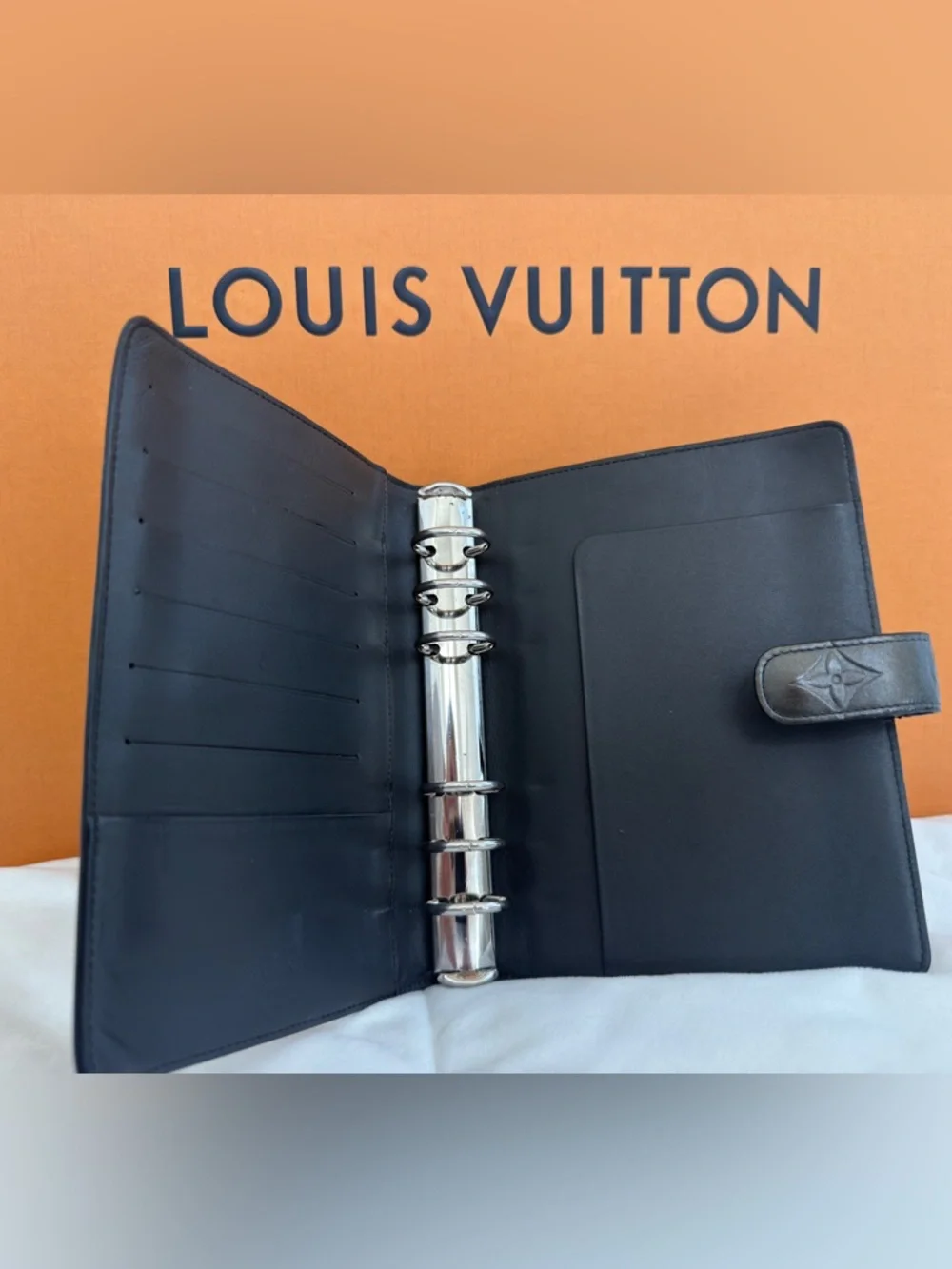 Louis Vuitton Monogram Vernis Agenda MM - Noir Magnetique Authentic